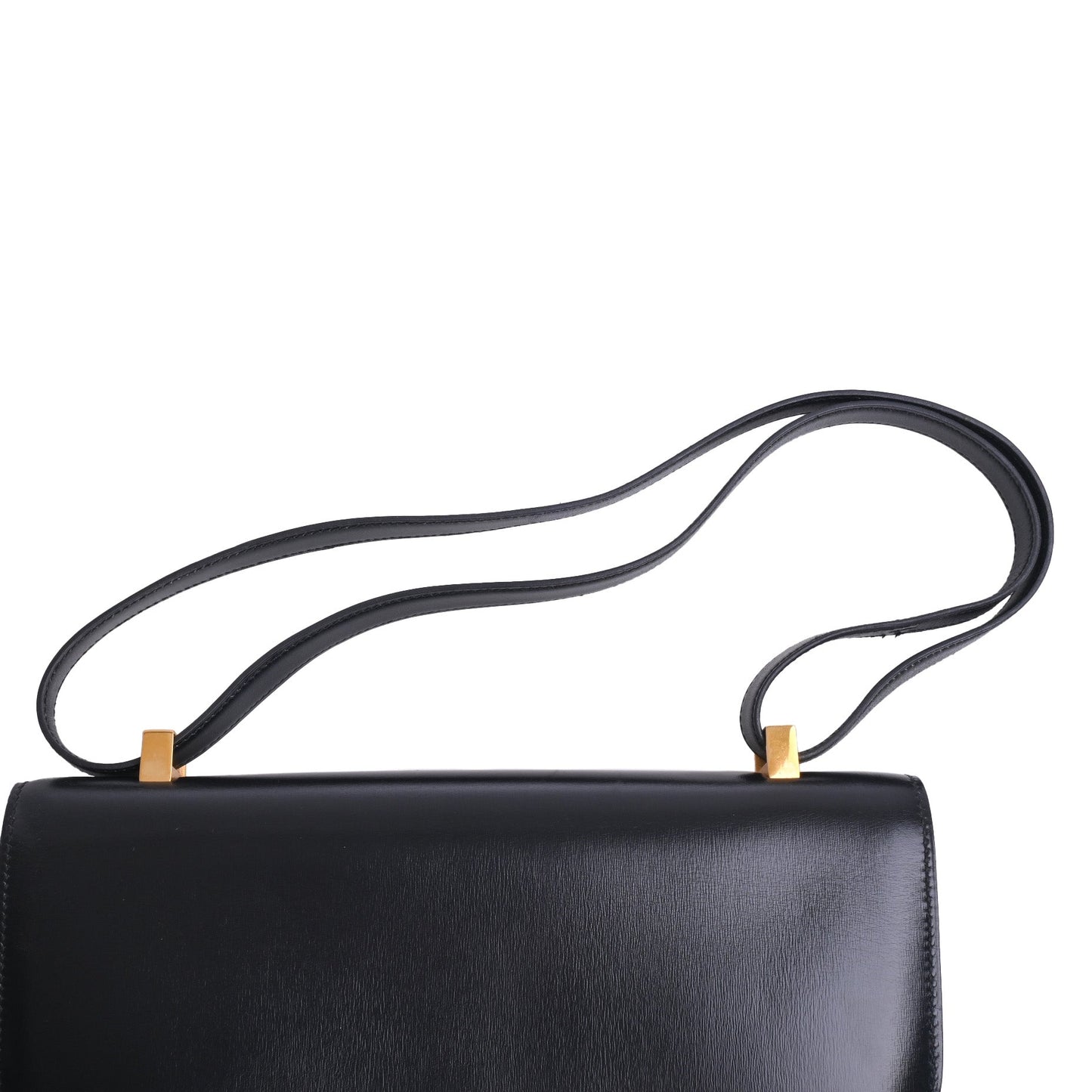 Ringdo Shoulder Bag Box Calf Black GP 〇M Engraved