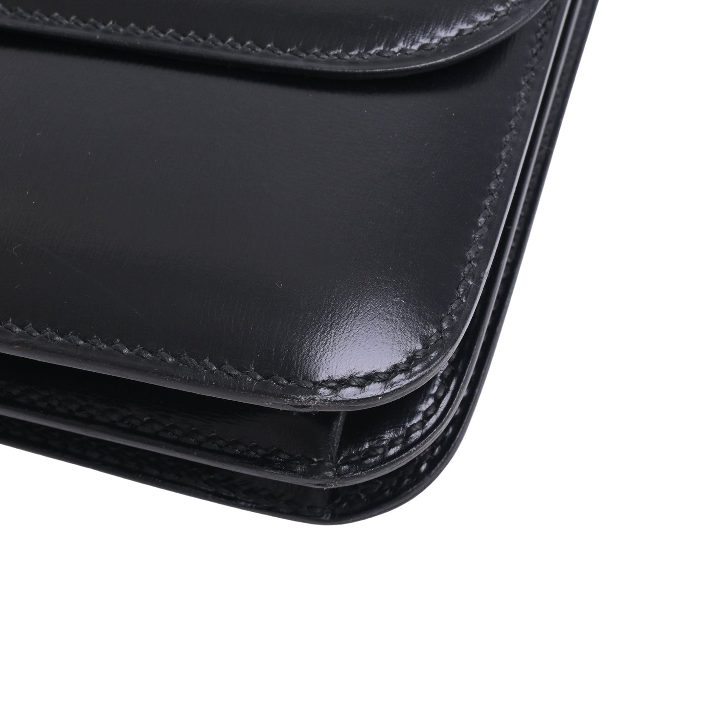 Ringdo Shoulder Bag Box Calf Black GP 〇M Engraved