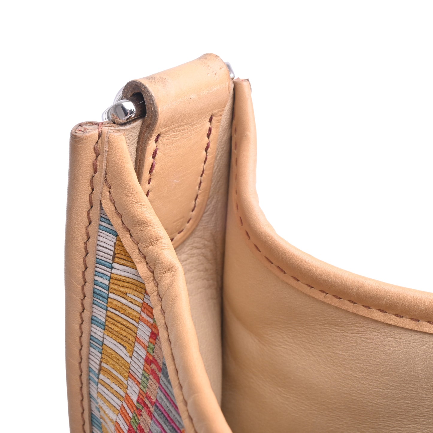 HERMES エヴリン1PM ヴィブラートスニップ ボックスネパール マルチカラー ベージュ SS □F刻印