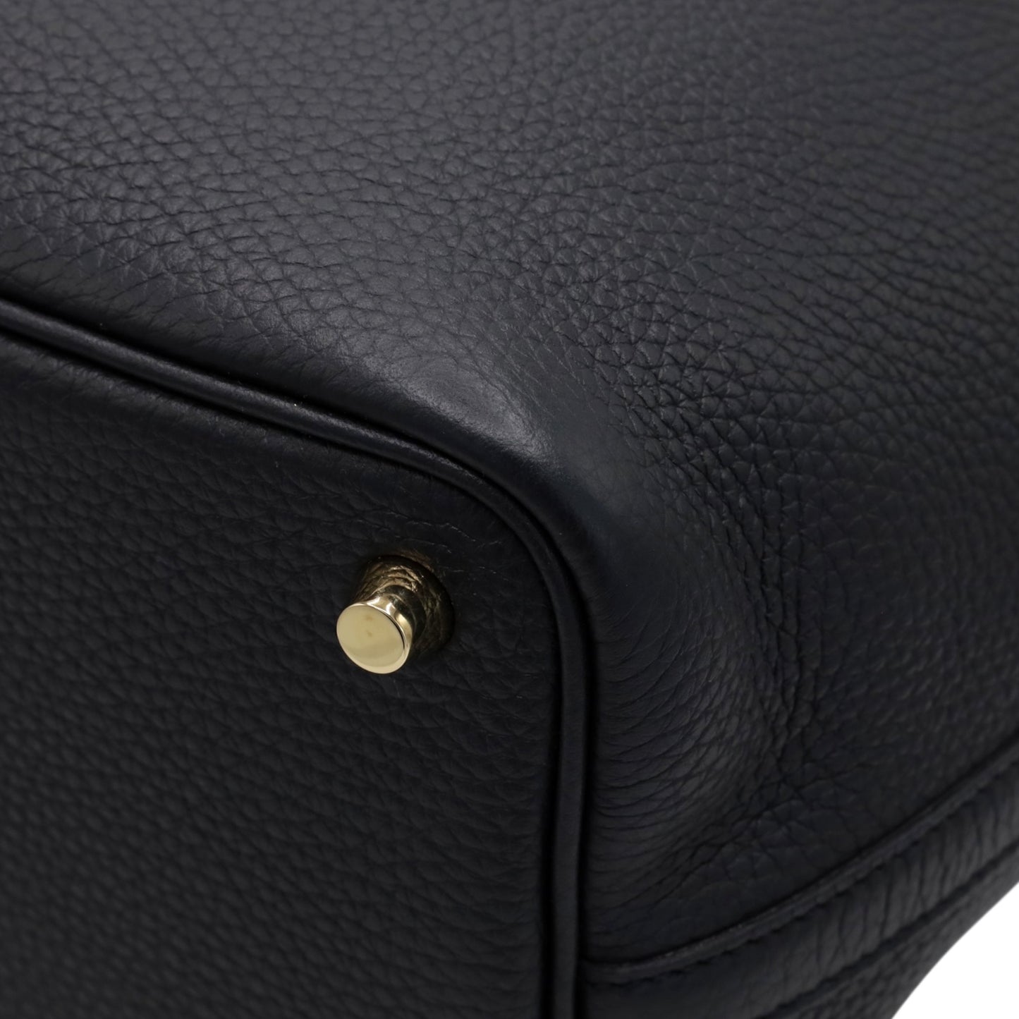 Picotin Lock PM Touch Torillon Clemence Alligator Black GP W Engraved