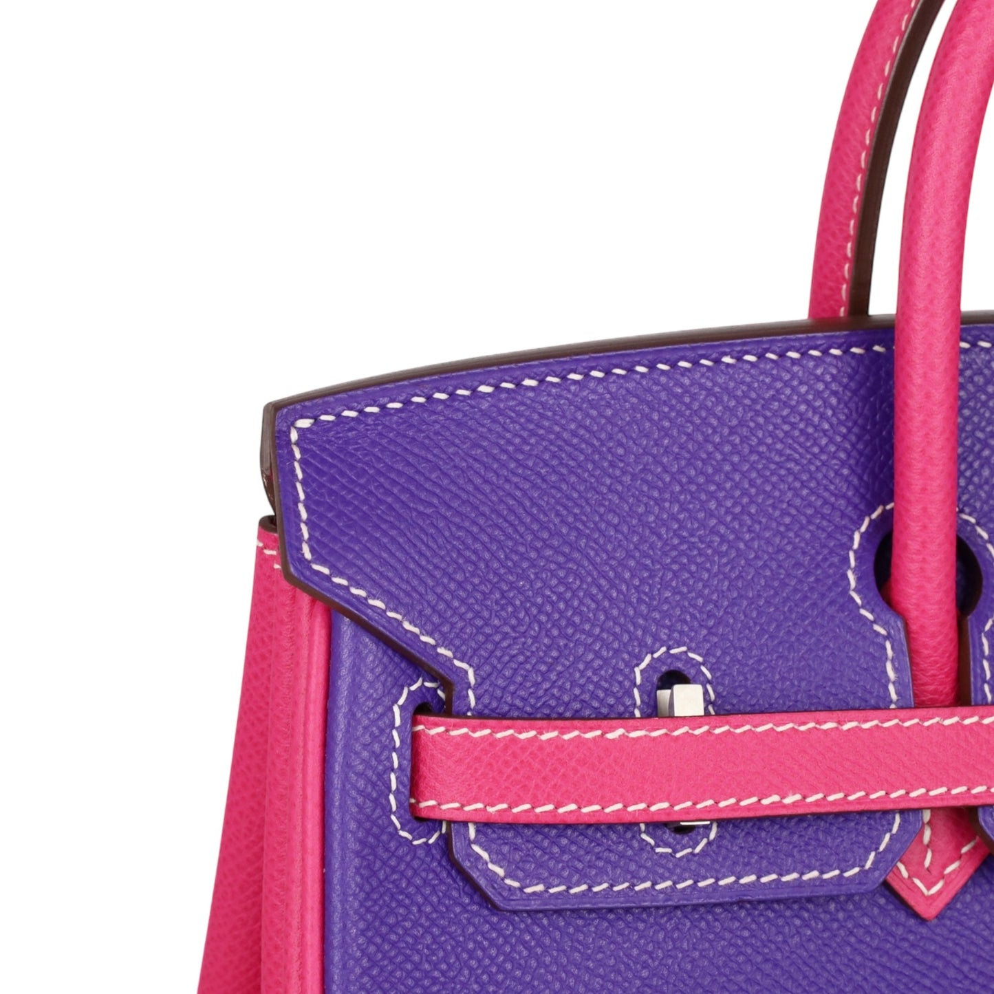 Birkin 25个人订单Vaud Epson Ultra Ultra紫罗兰玫瑰Tyrian Matte Silver Metal Fittings X刻