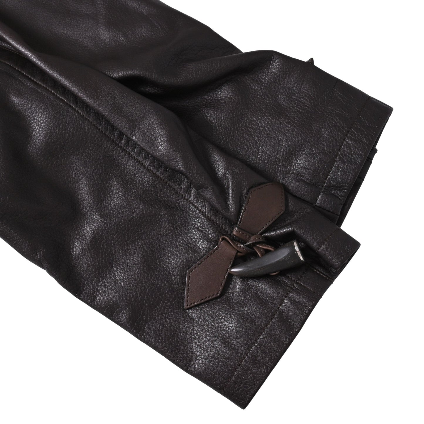 ダッフルコート レザー ブラウン 46