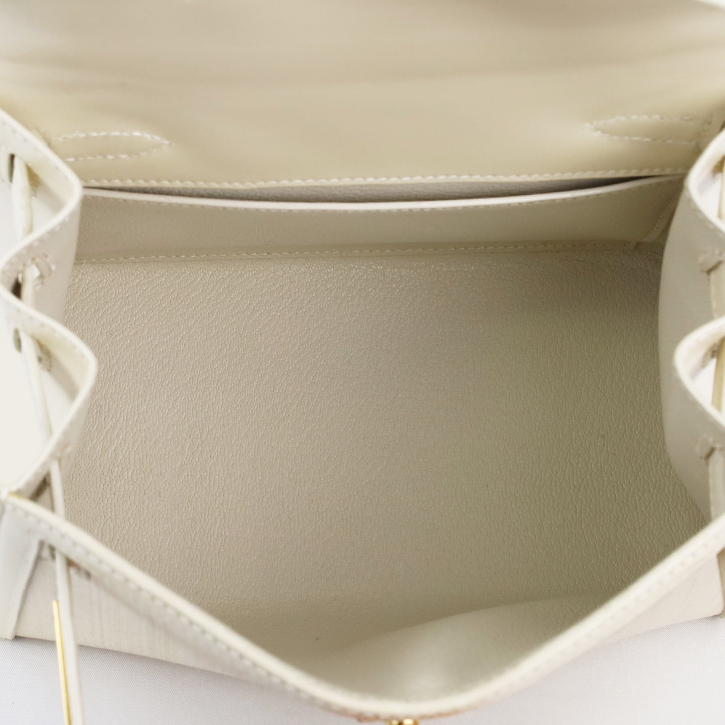 Mini Kelly Crinolan Box Calf Beige GP 〇V Engraved