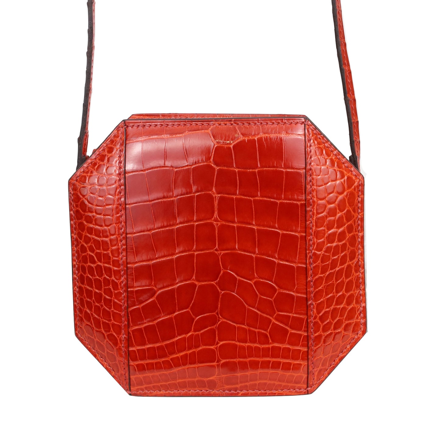 POUDRIER Alligator Geranium GP T engraved