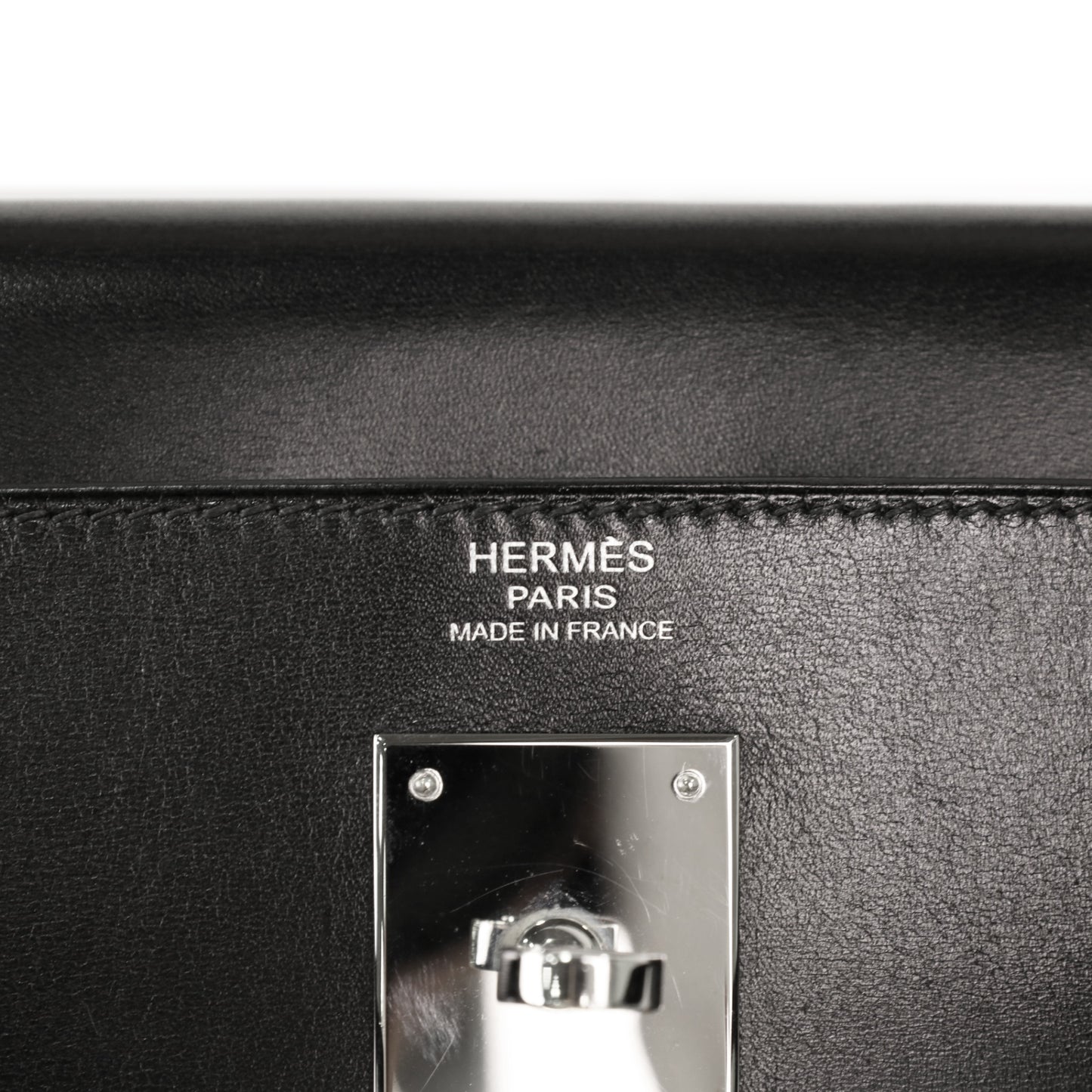 Kelly 32 Toile Potamos Box Calf Black Brown SS □J Engraved