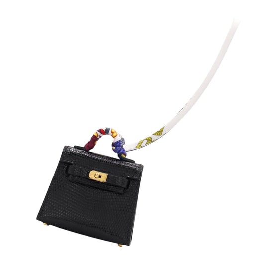 Kelly Twilly Charm Lizard Black GP U engraved