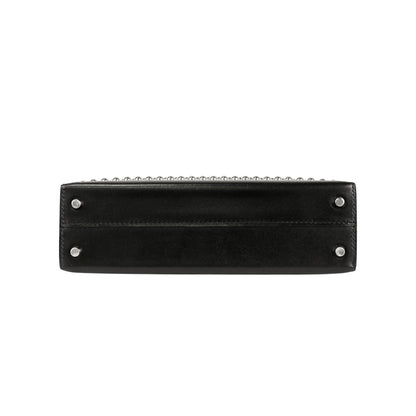 Mini Kelly 2 Crute Studs Box Calf Black SS B Engraved