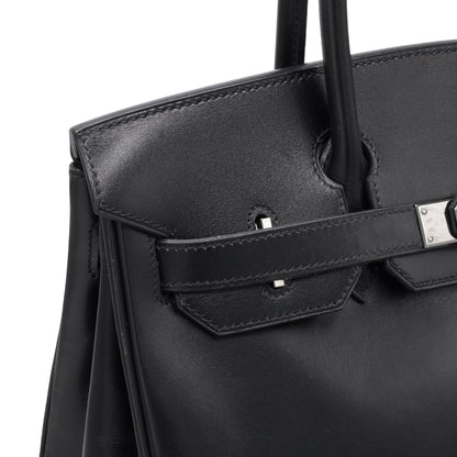 バーキン30　ボックスカーフ　ブラック　ルテニウム金具　□G刻印