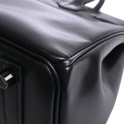 Birkin 30 Saw Black Box Calf □N Engraved