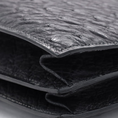 ヴィンテージハンドバッグ　オーストリッチ　ブラック　GP　〇G刻印