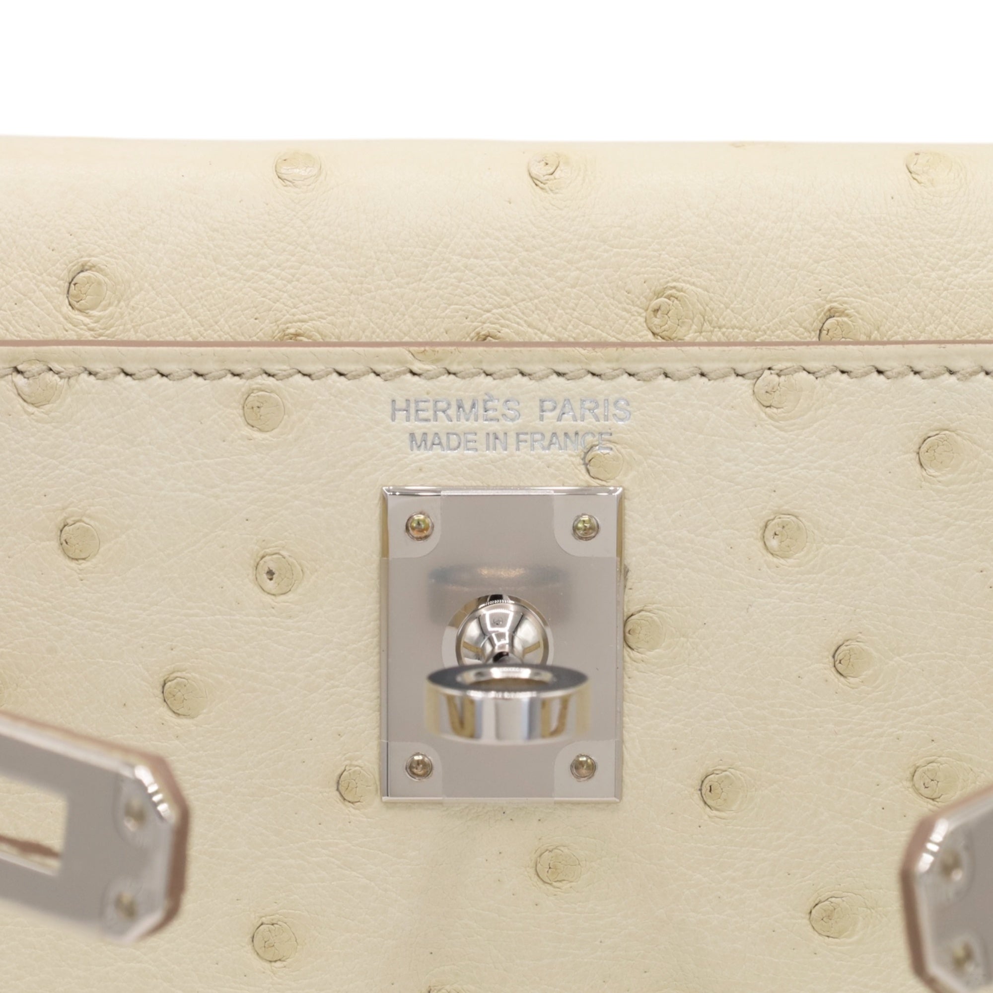 HERMES ミニケリー2 オーストリッチ ヴァニラ SS U刻印 – LALÙE