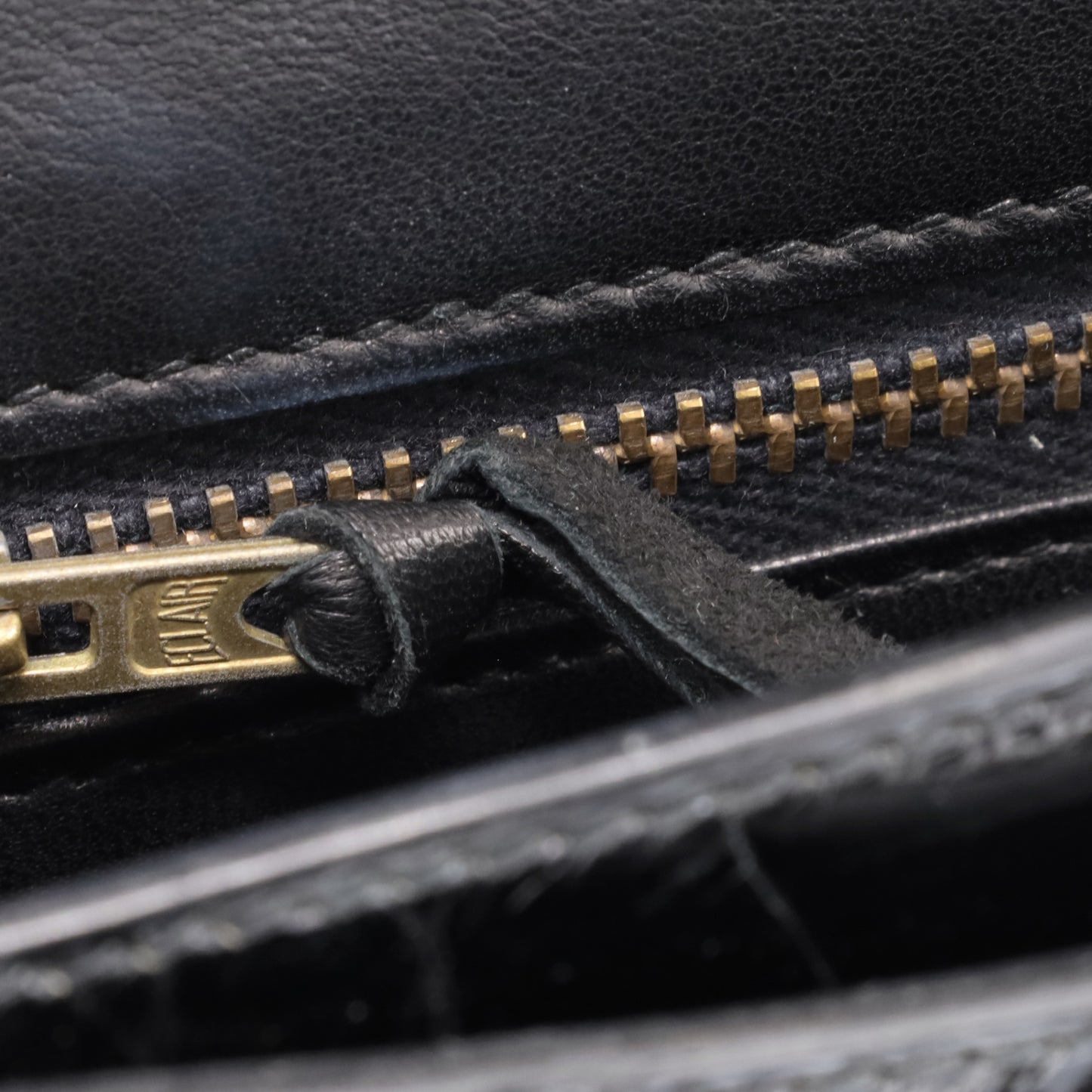 Vintage Shoulder Bag Alligator Black GP 〇RStamp