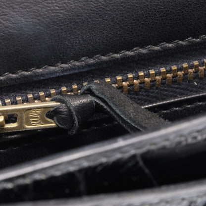 Vintage Shoulder Bag Alligator Black GP 〇RStamp