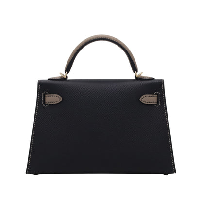 迷你凯莉包 2 个人订单 Vaux Epson 黑色 Griasphalt 香槟金色五金件 W 雕刻