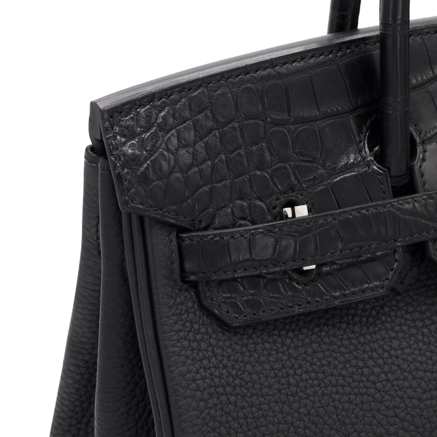 Birkin 25 Touch Alligator Togo Black SS UStamp