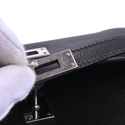 Pochette Kelly Evergrain Black SS □I engraved