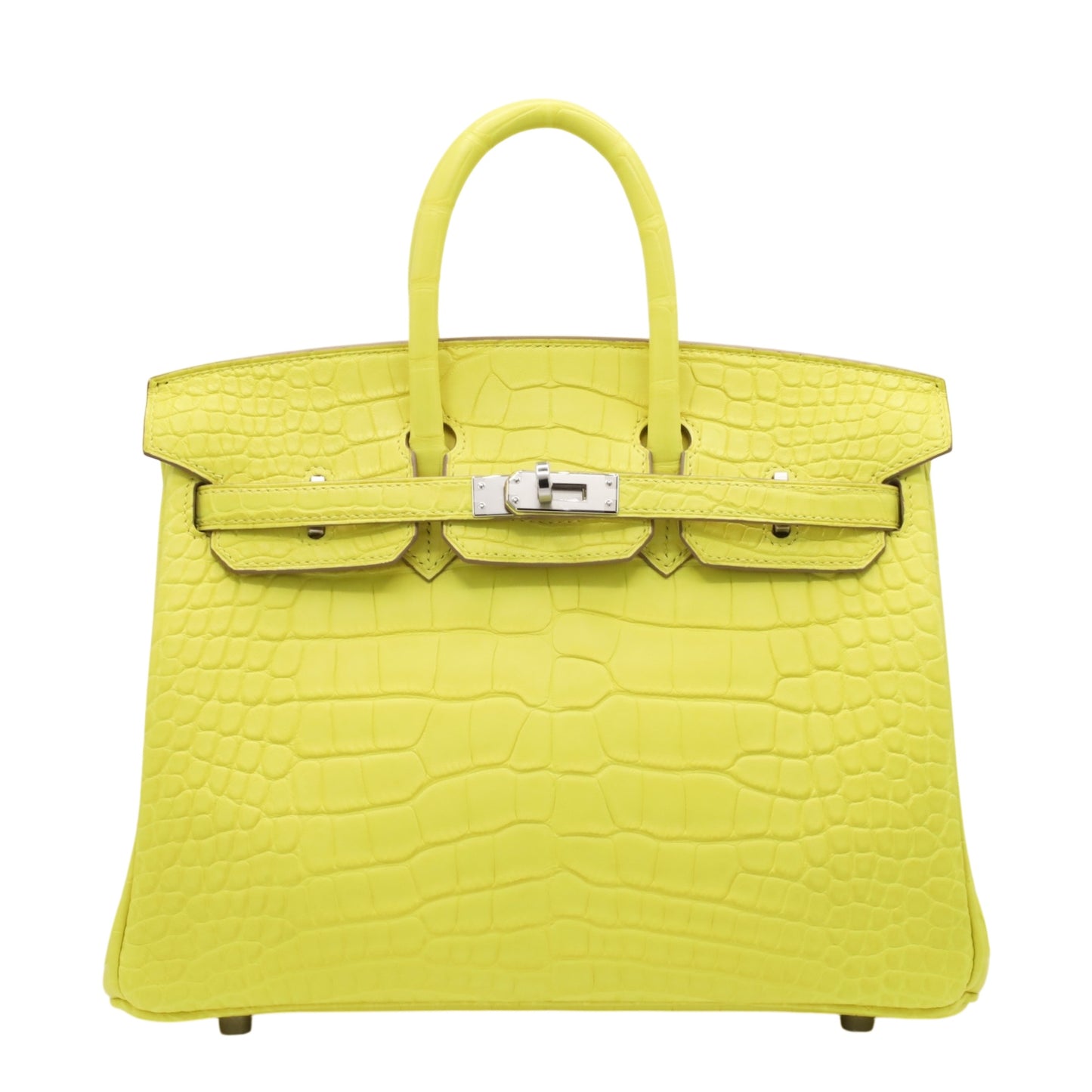 Birkin 25 Alligator Matte Lime SS WStamp