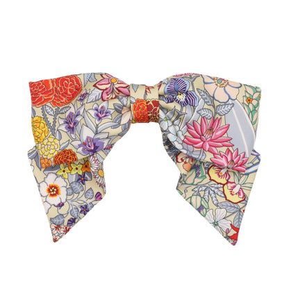 グルネルPM　バレッタ　花柄　シルク　マルチカラー