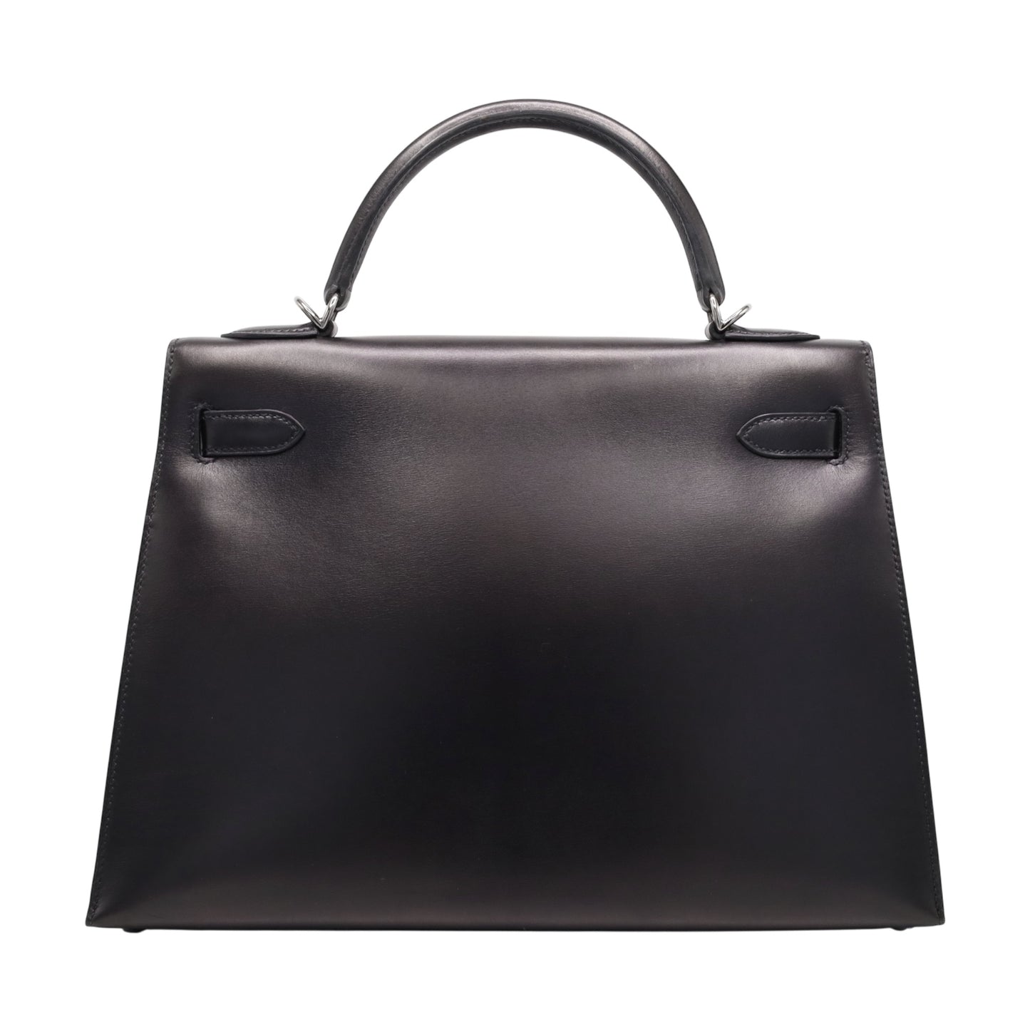 Kelly 32 box calf black ruthenium hardware □J engraved