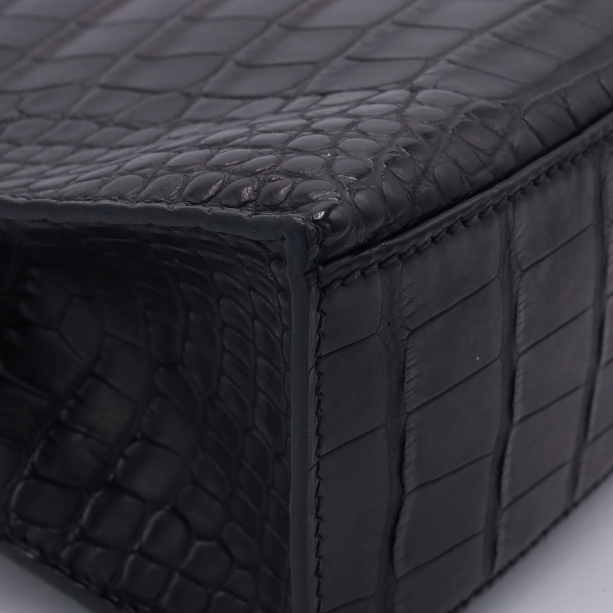 Pochette Kelly Alligator Matte Black SS WStamp