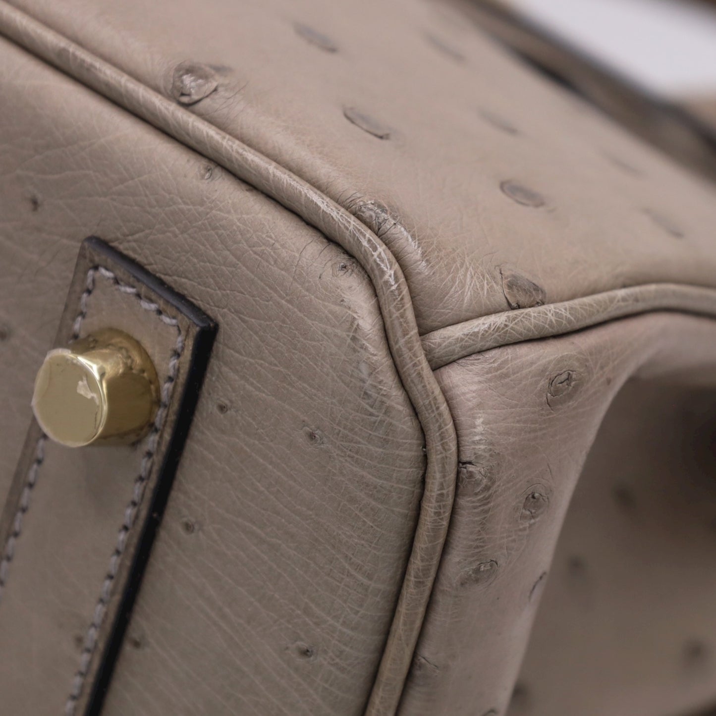 バーキン30　オーストリッチ　ムース　GP　□R刻印