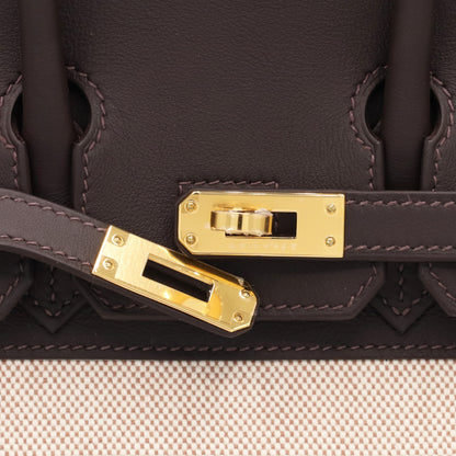 バーキン25　ヴォースイフト　トワルアッシュ　 べブラン　エクリュ　GP　K刻印