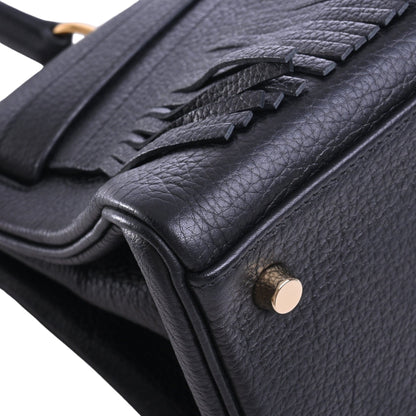 Shoulder Kelly Fringe Togo Black GP □M engraved