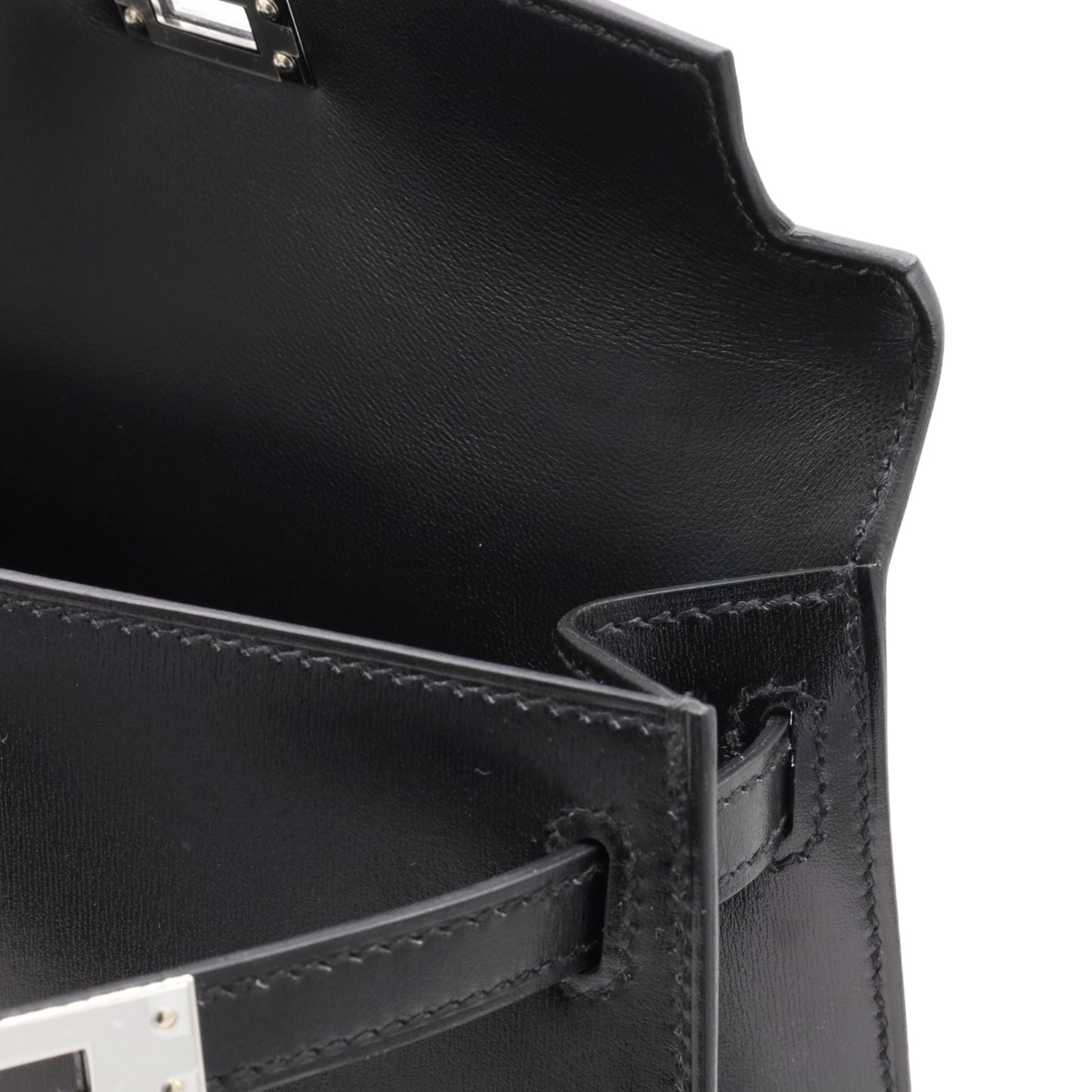 Mini Kelly 2 Box Calf Black SS K Stamp