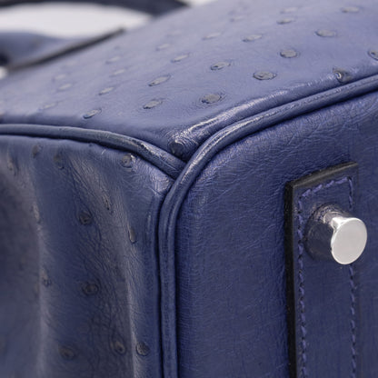 バーキン30　オーストリッチ　ブルーアイリス　SS　T刻印