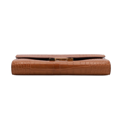Constance Long to Go Alligator Matte Gold GP BStamp