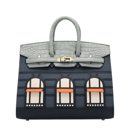 バーキン20　セリエ　フォーブル　ミッドナイト　アリゲーター　ヴォースイフト　ヴォーエプソン　グリミスティ　グリシマン　ブラック　オレンジ　シャンパンゴールド金具　K刻印