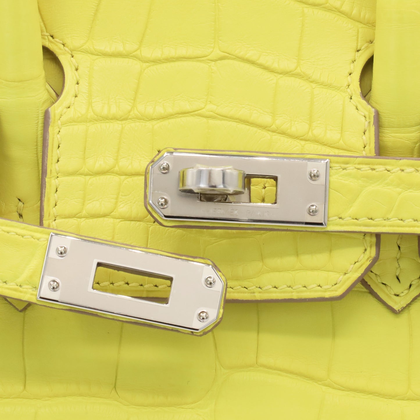 Birkin 25 Alligator Matte Lime SS WStamp