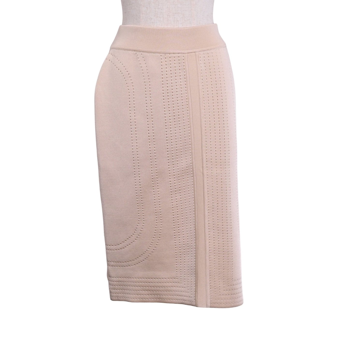 Knitted skirt, Silk blend, Ivory, 40