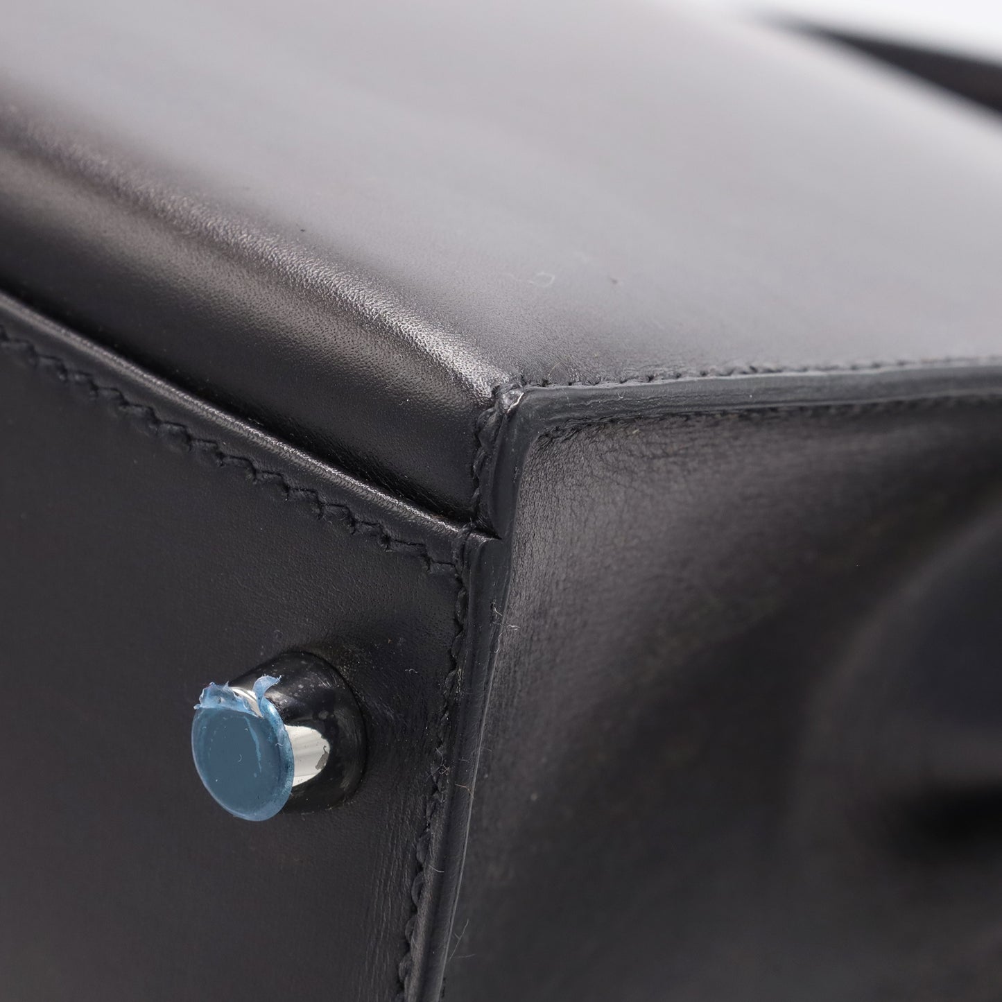 Kelly 32 box calf black ruthenium hardware □J engraved