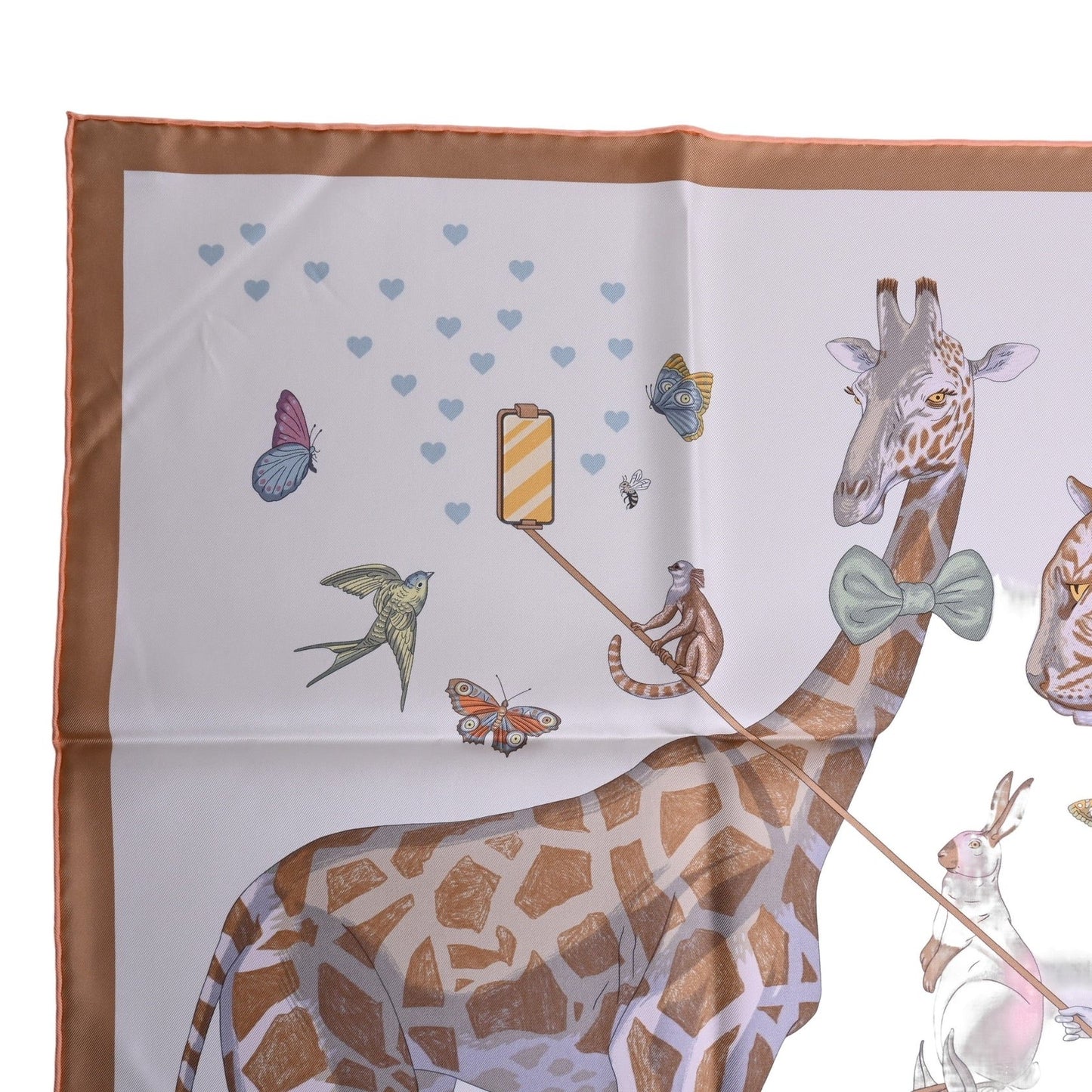 Carre 90 Hermes Story Silk White