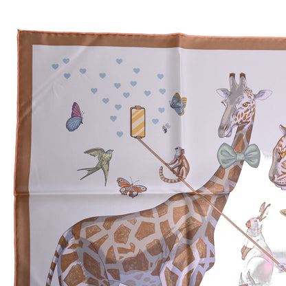 Carre 90 Hermes Story Silk White