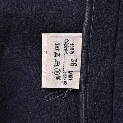 ストール付きコート　カシミヤ　ネイビー　36