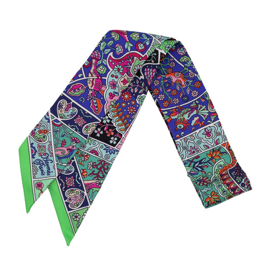 ツイリー　花咲く鳥たちの国　シルク　グリーン