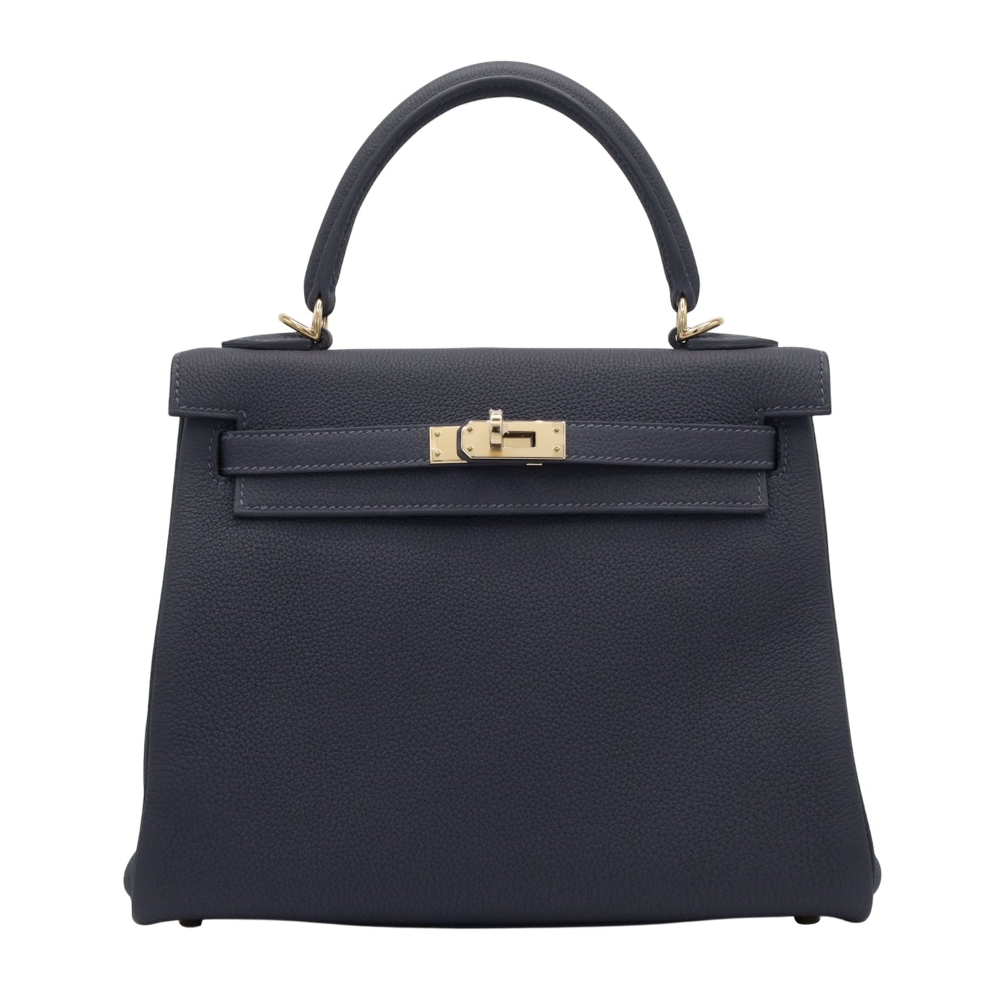 Kelly 25 Togo Ardoise Champagne Gold W engraved