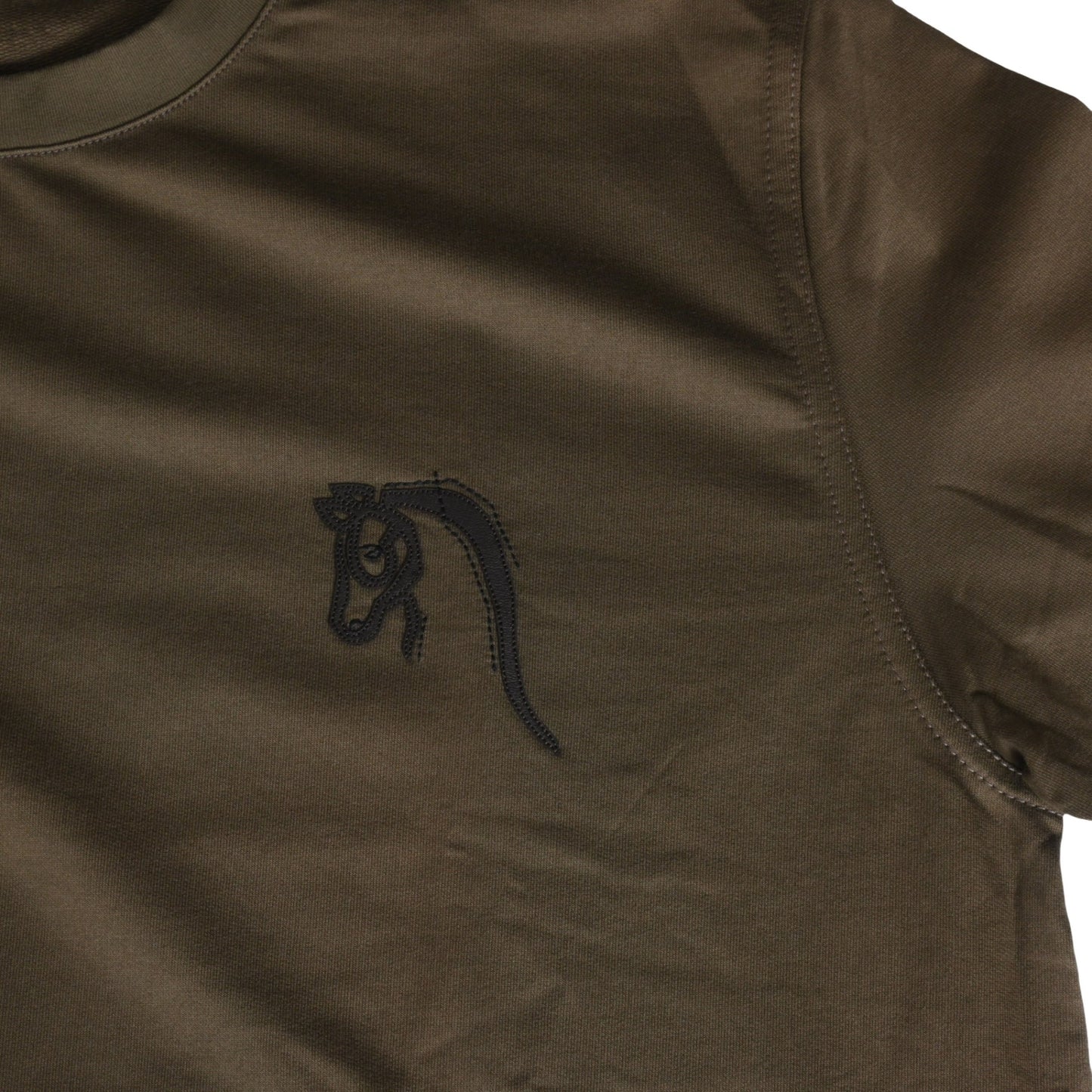 T-shirt, Horse Emblem, Cotton, Khaki, L