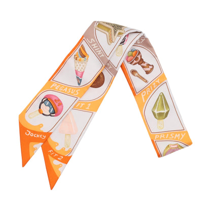 ツイリー　Ice Craem　シルク　ホワイト　オレンジ