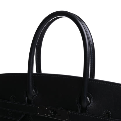 Birkin 30 Saw Black Box Calf □N Engraved