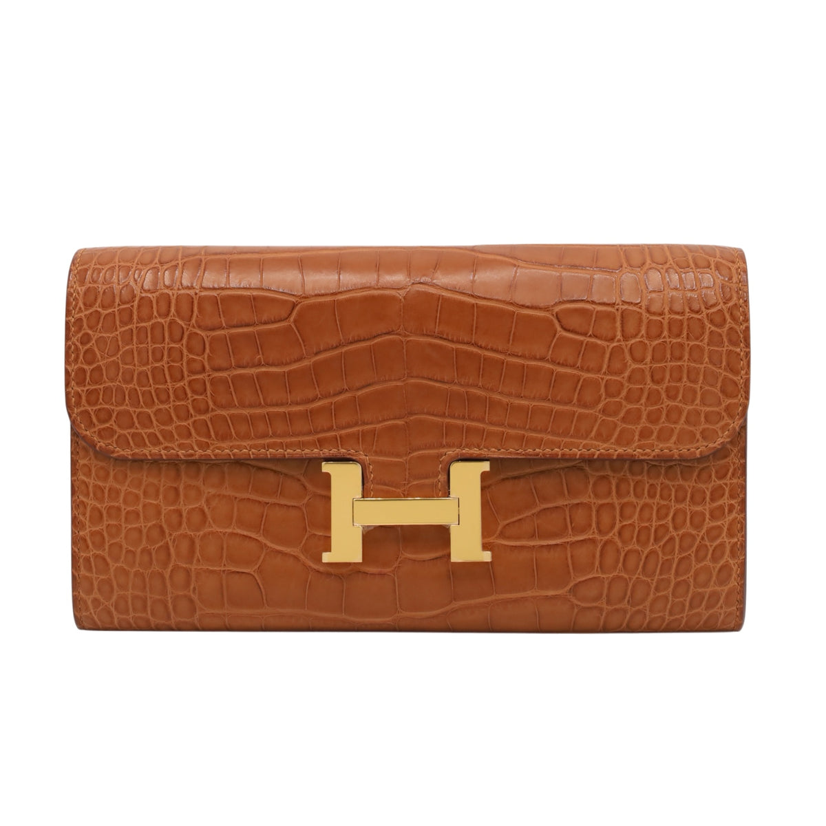 Constance Long to Go Alligator Matte Gold GP BStamp