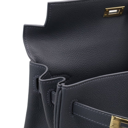 Kelly 25 Togo Ardoise Champagne Gold W engraved
