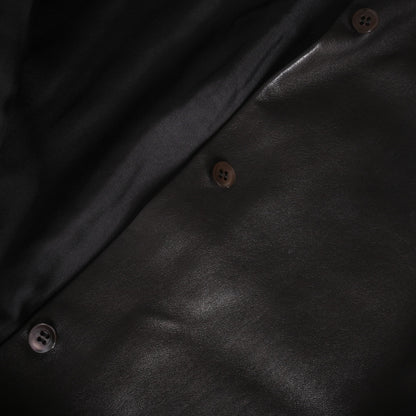 シャツジャケット　ラム　ブラック　36