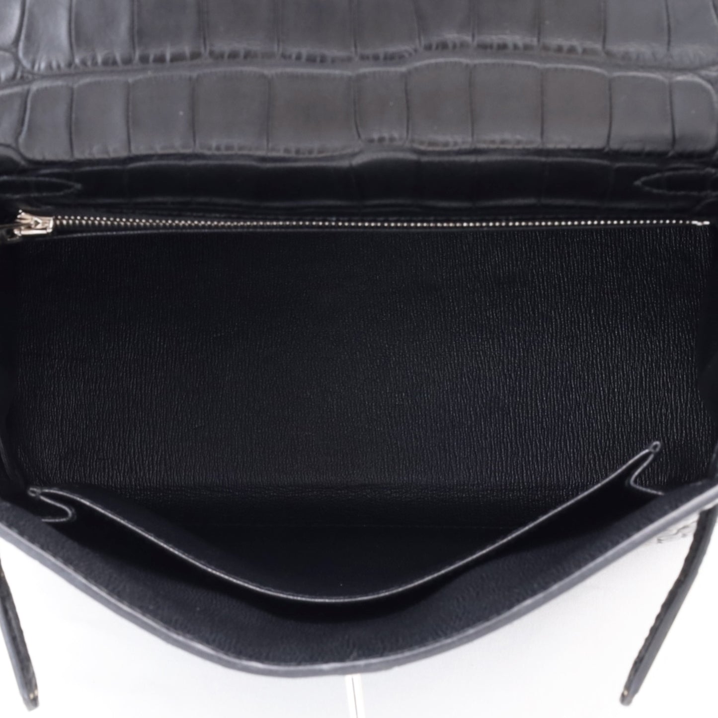 ケリー25　アリゲーターマット　ブラック　SS　K刻印