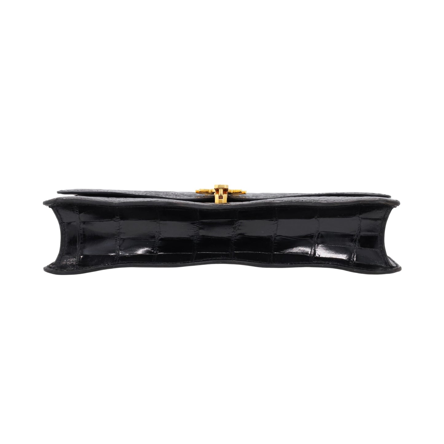 Vintage Shoulder Bag Alligator Black GP 〇RStamp
