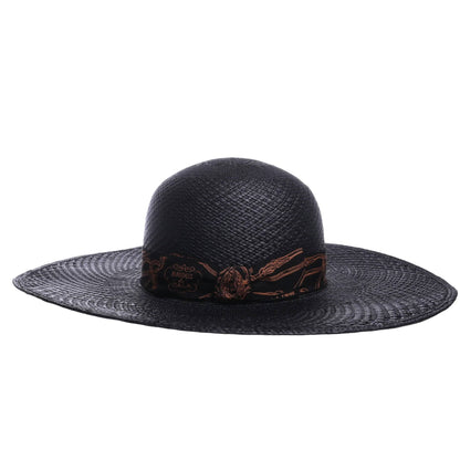 Straw hat, ceremony bridle, straw, black, 59