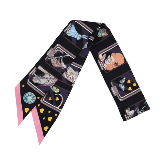 ツイリー　エルメス・ストーリー　シルク　ブラック