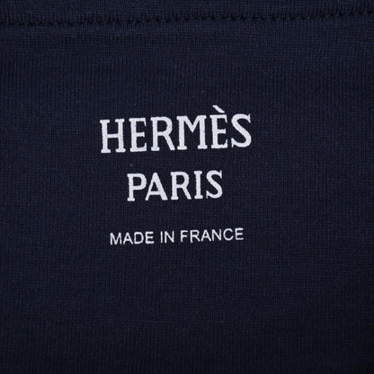 Tシャツ　H刺繍　コットン　ネイビー　36